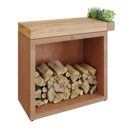 OFYR Butcher Block Storage 90 mit Teakholz Platte