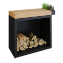 OFYR Butcher Block Storage Black 90 mit Teakholz Platte