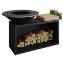 OFYR Island Black 100-100 mit Teakholz Platte