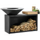 OFYR Island Black 100-100 mit Teakholz Platte