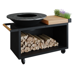 OFYR Island Black PRO 100-100 mit Teakholz Platte