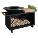 OFYR Island Black PRO 100-100 mit Teakholz Platte