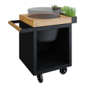 OFYR Kamado Table Black 65 PRO Teakholz BGE