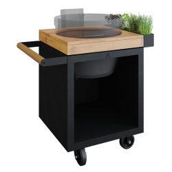 OFYR Kamado Table Black 65 PRO Teakholz Kamado Joe