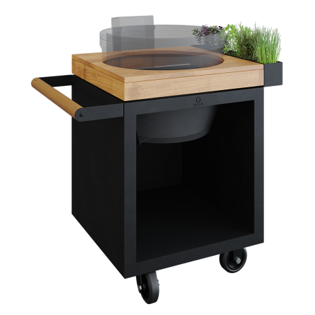 OFYR Kamado Table Black 65 PRO Teakholz Kamado Joe