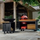 OFYR Kamado Table Black PRO mit Teakholz Platte