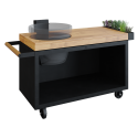 OFYR Kamado Table Black 135 PRO Teakholz Kamado Joe