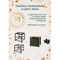 EGG-Untergestell Medium + Cabinet, inkl. Einsätze & Schwenkrollen-Sets